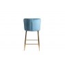 Gallery Collection Cezanne - Petrol Blue Velvet Fabric Bar Stools with Gold Legs (Pair)