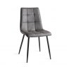 Gallery Collection Mondrian - Dark Grey Faux Leather Chairs with Black Legs (Pair)