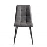 Gallery Collection Mondrian - Dark Grey Faux Leather Chairs with Black Legs (Pair)