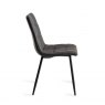 Gallery Collection Mondrian - Dark Grey Faux Leather Chairs with Black Legs (Pair)