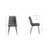 Gallery Collection Mondrian - Dark Grey Faux Leather Chairs with Sand Black Powder Coated Legs (Pair)