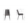 Gallery Collection Mondrian - Dark Grey Faux Leather Chairs with Black Legs (Pair)