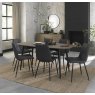 Gallery Collection Mondrian - Dark Grey Faux Leather Chairs with Sand Black Powder Coated Legs (Pair)