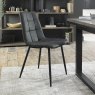 Gallery Collection Mondrian - Dark Grey Faux Leather Chairs with Black Legs (Pair)