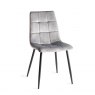 Gallery Collection Mondrian - Grey Velvet Fabric Chairs with Sand Black Powder Coated Legs (Pair)