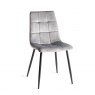 Gallery Collection Mondrian - Grey Velvet Fabric Chairs with Black Legs (Pair)