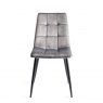 Gallery Collection Mondrian - Grey Velvet Fabric Chair with Black Legs (Pair)