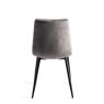 Gallery Collection Mondrian - Grey Velvet Fabric Chairs with Black Legs (Pair)