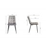 Gallery Collection Mondrian - Grey Velvet Fabric Chairs with Black Legs (Pair)