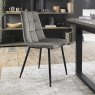 Gallery Collection Mondrian - Grey Velvet Fabric Chairs with Black Legs (Pair)