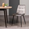 Gallery Collection Mondrian - Grey Velvet Fabric Chair with Black Legs (Pair)