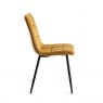 Gallery Collection Mondrian - Mustard Velvet Fabric Chairs with Sand Black Powder Coated Legs (Pair)