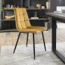 Gallery Collection Mondrian - Mustard Velvet Fabric Chairs with Black Legs (Pair)