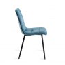 Gallery Collection Mondrian - Petrol Blue Velvet Fabric Chairs with Black Legs (Pair)