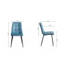 Gallery Collection Mondrian - Petrol Blue Velvet Fabric Chairs with Black Legs (Pair)