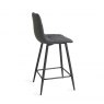 Gallery Collection Mondrian - Dark Grey Faux Leather Bar Stools with Black Legs (Pair)