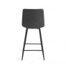 Gallery Collection Mondrian - Dark Grey Faux Leather Bar Stools with Black Legs (Pair)