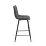 Gallery Collection Mondrian - Dark Grey Faux Leather Bar Stools with Black Legs (Pair)