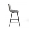 Gallery Collection Mondrian - Grey Velvet Fabric Bar Stools with Black Legs (Pair)