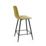 Gallery Collection Mondrian - Mustard Velvet Fabric Bar Stools with Black Legs (Pair)