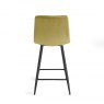 Gallery Collection Mondrian - Mustard Velvet Fabric Bar Stools with Sand Black Powder Coated Legs (Pair)