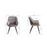 Gallery Collection Dali - Grey Velvet Fabric Chairs with Black Legs (Pair)