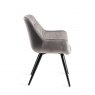 Gallery Collection Dali - Grey Velvet Fabric Chairs with Sand Black Powder Coated Legs (Pair)