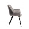 Gallery Collection Dali - Grey Velvet Fabric Chairs with Black Legs (Pair)