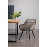 Gallery Collection Dali - Grey Velvet Fabric Chairs with Black Legs (Pair)