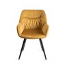 Gallery Collection Dali - Mustard Velvet Fabric Chairs with Sand Black Powder Coated Legs (Pair)