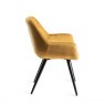 Gallery Collection Dali - Mustard Velvet Fabric Chairs with Sand Black Powder Coated Legs (Pair)