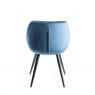 Gallery Collection Dali - Petrol Blue Velvet Fabric Chairs with Sand Black Powder Coated Legs (Pair)