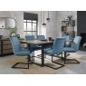Gallery Collection Lewis - Petrol Blue Velvet Fabric with Black Frame (Pair)