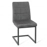 Gallery Collection Lewis - Distressed Dark Grey Fabric Chairs with Black Frame (Pair)