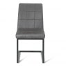 Gallery Collection Lewis - Distressed Dark Grey Fabric Chairs with Black Frame (Pair)