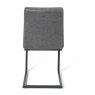 Gallery Collection Lewis - Distressed Dark Grey Fabric Chairs with Black Frame (Pair)