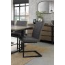 Gallery Collection Lewis - Distressed Dark Grey Fabric Chairs with Black Frame (Pair)