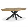 Bentley Designs Ellipse Rustic Oak 6 Seat Dining Table- front angle shot