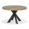 Bentley Designs Ellipse Rustic Oak 4 Seat Circular Dining Table- front angle shot