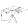 Bentley Designs Ellipse Rustic Oak 4 Seat Circular Dining Table- line drawing