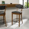 Bentley Designs Ellipse Rustic Oak Upholstered Bar Stool- Dark Grey Fabric- Feature- feature shot