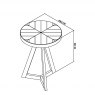 Bentley Designs Ellipse Rustic Oak Lamp Table- line drawing