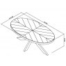Bentley Designs Ellipse Rustic Oak Coffee Table- line drawing