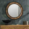 Signature Collection Ellipse Rustic Oak Wall Mirror