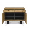 Bentley Designs Ellipse Rustic Oak Narrow Sideboard- open cabinets