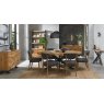 Bentley Designs Ellipse Rustic Oak Narrow Sideboard- 6 seater table and ellipse dark grey fabric