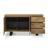 Bentley Designs Ellipse Rustic Oak Wide Sideboard- open cabinets