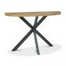 Bentley Designs Ellipse Rustic Oak Console Table- front angle shot