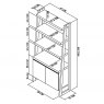 Bentley Designs Ellipse Rustic Oak Open Display Unit- line drawing