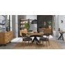 Bentley Designs Ellipse Rustic Oak Open Display Unit- 4 seater table and ellipse dark grey fabric